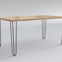 Mesa para Sala de Jantar 4 Lugares Retangular Estilo Industrial MDP Hairpin