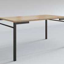 Mesa para Sala de Jantar 6 Lugares Retangular Estilo Industrial MDP Attenza Preto/Amadeirado Mesa para Sala de Jantar 6 Lugares Retangular Estilo Industrial MDP Attenza Preto/Amadeirado