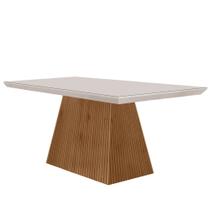 Mesa para Sala de Jantar Aida 120cm Em MDF e Vidro - Moderna