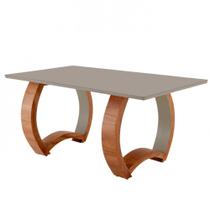 Mesa para Sala de Jantar Bali 180cm Madeira com Vidro Moderna Mobília