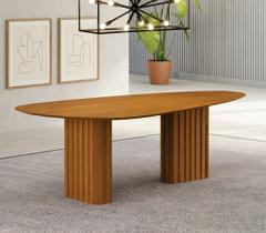 Mesa para Sala de Jantar com Tampo Orgânico 75x180x90cm Marrom/Freijó Mesa para Sala de Jantar com Tampo Orgânico 75x180x90cm Marrom/Freijó