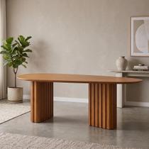Mesa para Sala de Jantar com Tampo Orgânico 75x200x100cm Marrom/Freijó