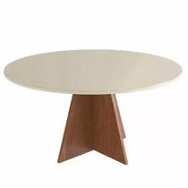 Mesa para Sala de Jantar com Vidro Zamarchi 188, Canela com Tampo 130 cm Mesa para Sala de Jantar com Vidro Zamarchi 188, Canela com Tampo 130 cm