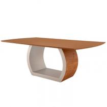 Mesa para Sala de Jantar Ellis 180cm Madeira Tampo Barril Laminado Moderna Mobília