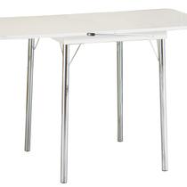 Mesa para Sala de Jantar Flor Moderno Branco/Cromado