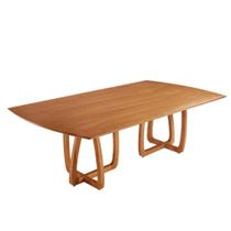 Mesa Para Sala De Jantar Flora 220cm Tampo Barril Laminado Cinamomo Imbuia Mesa Para Sala De Jantar Flora 220cm Tampo Barril Laminado Cinamomo Imbuia