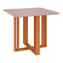 Mesa para Sala de Jantar Mesa Flora Quadrada 94 cm X 94 cm Mdf Cimol Nature/Offwhite