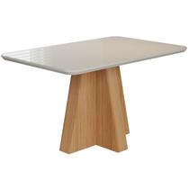 Mesa para Sala de Jantar Mesa Maite 130 cm Vidro/Mdf Cimol Nature/Offwhite Mesa para Sala de Jantar Mesa Maite 130 cm Vidro/Mdf Cimol Nature/Offwhite