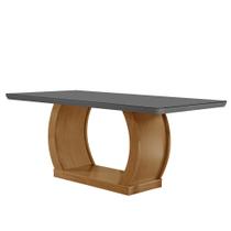 Mesa para Sala de Jantar Milena 180cm Em MDF e Vidro Com Canto Copo Mesa para Sala de Jantar Milena 180cm Em MDF e Vidro Com Canto Copo