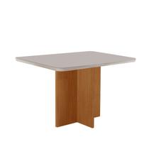 Mesa para Sala de Jantar Moscou 120cm Tampo 100% Mdf com Vidro Canto Copo Mesa para Sala de Jantar Moscou 120cm Tampo 100% Mdf com Vidro Canto Copo