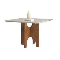 Mesa para Sala de Jantar Natal 90x90cm Tampo Vidro/MDF Madenova