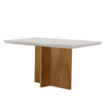 Mesa Para Sala De Jantar Olimpia 120cm Em Mdf E Vidro