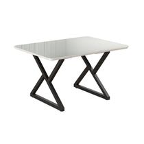 Mesa para Sala de Jantar Retangular 120x90cm MDF com Vidro Império Branco/Preto Fosco/Off White Mesa para Sala de Jantar Retangular 120x90cm MDF com Vidro Império Branco/Preto Fosco/Off White