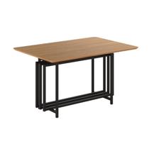 Mesa para Sala de Jantar Retangular 120x90cm MDF Pérola Marrom/Preto Fosco/Proa Mesa para Sala de Jantar Retangular 120x90cm MDF Pérola Marrom/Preto Fosco/Proa