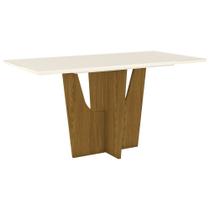 Mesa para Sala de Jantar Retangular 160cm Vértice Nature/Off White - Henn