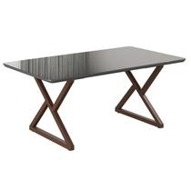 Mesa para Sala de Jantar Retangular 160x90cm MDF com Vidro Império Cinza/Marrom/Grafite Mesa para Sala de Jantar Retangular 160x90cm MDF com Vidro Império Cinza/Marrom/Grafite
