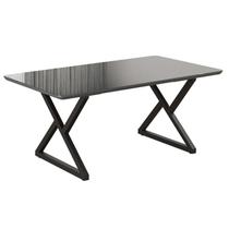 Mesa para Sala de Jantar Retangular 160x90cm MDF com Vidro Império Cinza/Preto Fosco/Grafite Mesa para Sala de Jantar Retangular 160x90cm MDF com Vidro Império Cinza/Preto Fosco/Grafite