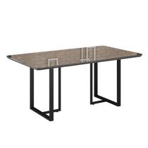 Mesa para Sala de Jantar Retangular 160x90cm MDF com Vidro Lunna Cinza/Preto Fosco/Grafite Mesa para Sala de Jantar Retangular 160x90cm MDF com Vidro Lunna Cinza/Preto Fosco/Grafite