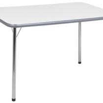 Mesa para Sala de Jantar Roberta Brilhante Cromado/Branco/Cinza Mesa para Sala de Jantar Roberta Brilhante Cromado/Branco/Cinza