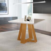 Mesa para Sala de Jantar Tampo com Vidro Grécia Marrom/Castanho Cinamomo