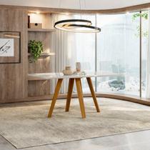Mesa para Sala de Jantar Tampo com Vidro/MDF 160cm Base Madeira Maciça Mariah Mesa para Sala de Jantar Tampo com Vidro/MDF 160cm Base Madeira Maciça Mariah