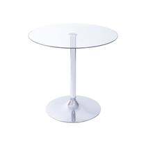 Mesa para Sala de Jantar Tampo de Vidro Apollo Transparente/Cromo