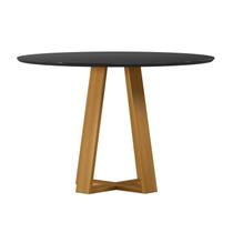 Mesa para Sala de Jantar Tampo Redondo com Vidro 117cm Vitória