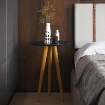 Mesa para Sala Oval Lateral Tianjin Preto