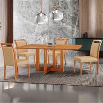 Mesa Patros Tampo 120cm Laminado Barril com 4 cadeiras Munique Moderna Mobília