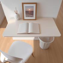 Mesa Pequena 66x35 Retrátil Branca Compacta, Dobrável e Versátil