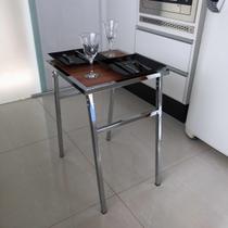 Mesa Pequena Quadrada Cromada Para Cozinhas De Apartamento Mesa Pequena Quadrada Cromada Para Cozinhas De Apartamento