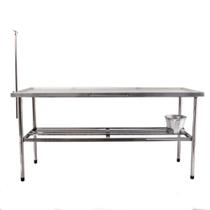 Mesa Pet Total Inox Desmontável Mod. 7235 - Com Dreno e Grade Pingadeira 1,90 x 070 Aço Inox 430 Suporta até 70 kg - Imeca