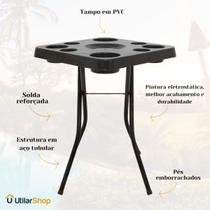 Mesa Petisqueira c/ Tampo Preto Apoio Petiscos Desmontável - Itagold