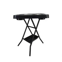 Mesa Petisqueira Dobrável Mesinha Multiuso Desmontavel Portátil em Plástico para Churrascos Preto Mesa Petisqueira Dobrável Mesinha Multiuso Desmontavel Portátil em Plástico para Churrascos Preto