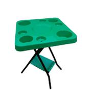 Mesa Petisqueira Dobrável Tampo Plástico p/ Copos Garrafas