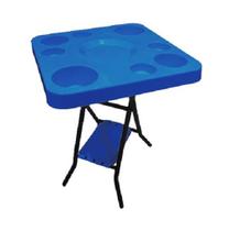 Mesa Petisqueira Dobrável Tampo Plástico p/ Copos Garrafas