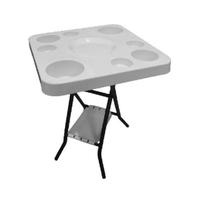 Mesa Petisqueira Dobrável Tampo Plástico p/ Copos Garrafas