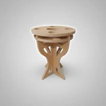 Mesa Petisqueira Mdf Cru Redonda Copos Bebidas Churrasco Marrom Mesa Petisqueira Mdf Cru Redonda Copos Bebidas Churrasco Marrom