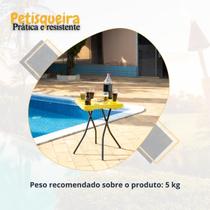 Mesa Petisqueira Tampo Amarelo Apoio Petiscos Desmontável