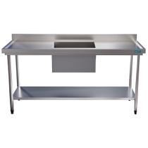 Mesa Pia Aço Inox Uma Cuba 50x40x25 Centro e Prateleira 150x60x90 Mesa Pia Aço Inox Uma Cuba 50x40x25 Centro e Prateleira 150x60x90