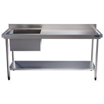 Mesa Pia Aço Inox Uma Cuba 50x40x25 Esquerda e Prateleira 150x60x90 Mesa Pia Aço Inox Uma Cuba 50x40x25 Esquerda e Prateleira 150x60x90