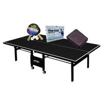 MESA PING PONG MDF 18mm 1084 PRETA KLOPF + Kit Completo 5094 + Capa Aberta