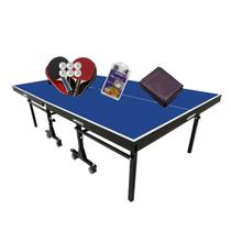 MESA PING PONG MDF 25mm 1008 KLOPF + 2 Kits c/ Estojos + Rede 5034 + Capa