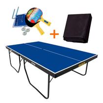 MESA PING PONG OFICIAL MDF 25MM - KLOPF 1090 + KIT TÊNIS DE MESA - 5031 + Capa Impermeável