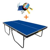 Mesa ping pong oficial mdf 25mm - klopf 1090 + kit tênis de mesa - 5031