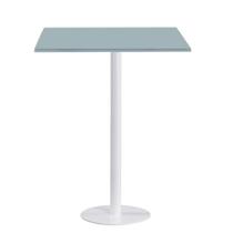 Mesa Pisa Beta Bistrô Fratini 107,50cm (A) Disco Redondo Branco Tampo MDP Quadrado Cinza 60cm (L)