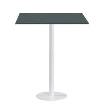 Mesa Pisa Beta Bistrô Fratini 107,50cm (A) Disco Redondo Branco Tampo MDP Quadrado Grafito 60cm (L)