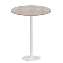 Mesa Pisa Beta Bistrô Fratini 107,50cm (A) Disco Redondo Branco Tampo MDP Redondo Castanheira 70cm