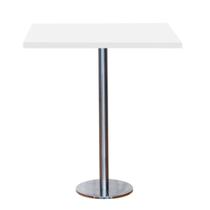 Mesa Pisa Beta Bistrô Fratini 107,50cm (A) Disco Redondo Inox Tampo MDP Quadrado Branco 70cm (L) Mesa Pisa Beta Bistrô Fratini 107,50cm (A) Disco Redondo Inox Tampo MDP Quadrado Branco 70cm (L)