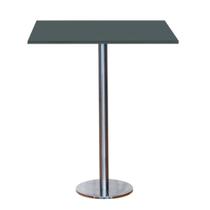 Mesa Pisa Beta Bistrô Fratini 107,50cm (A) Disco Redondo Inox Tampo MDP Quadrado Grafito 60cm (L)